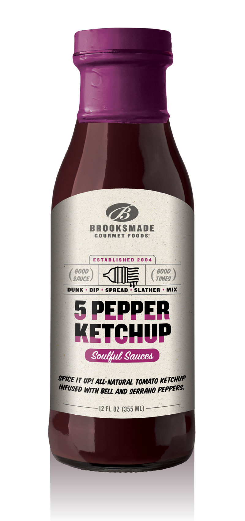 5 Pepper Ketchup Soulful Sauces 12 oz Unit