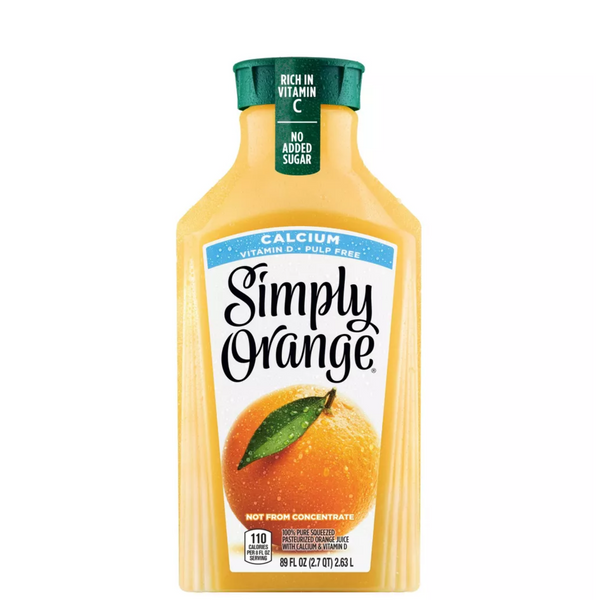Simply Orange Pulp Free W/Calcium & Vitamin D Juice 89oz