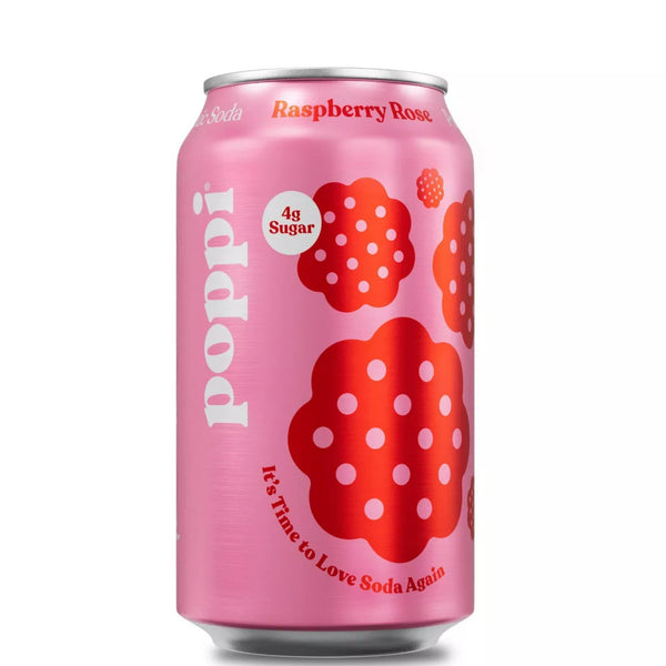 Poppi Raspberry Rose Prebiotic Soda 12oz
